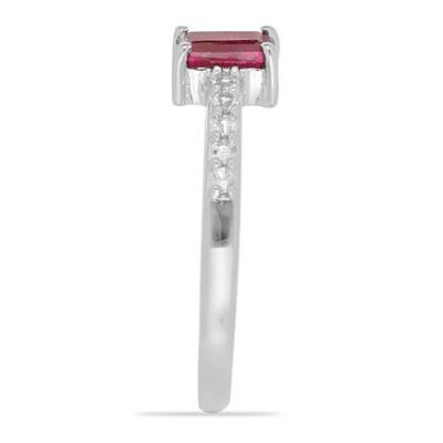 BUY STERLING SILVER REAL GLASS FILLED RUBY GEMSTONE CLASSIC RING